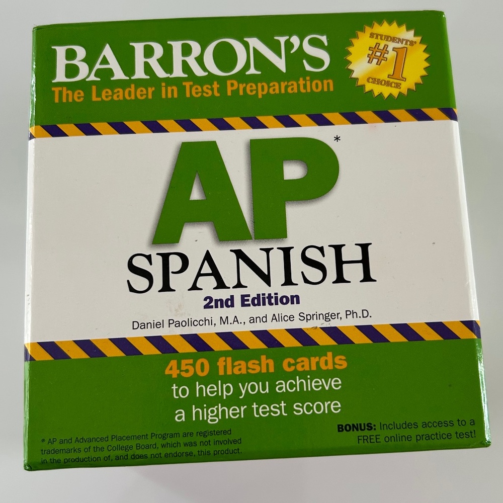 Barron's test prep AP Spanish flash cards. New
